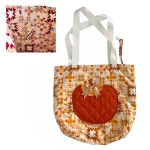 "C" Womens Handmade Boho Tote Handbags Fall Pumpkin Burt Orange